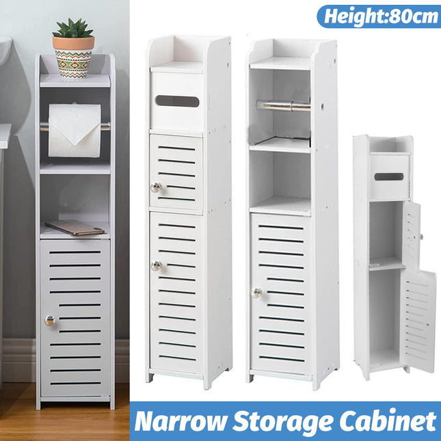 Narrow Bathroom Storage Cabinet Waterproof Multifunctional Toilet Vanity Storage