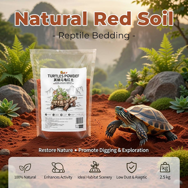 Reptile Natural Red Soil Substrate Turtle Bedding Landscaping Hibernation