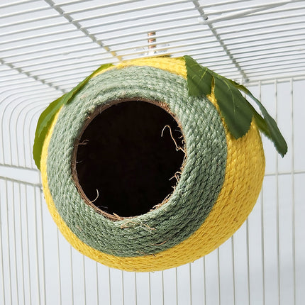 Bird Nest Parrot Nest Coconut Shell Braided Twine Colourful Cage Hanging Bed