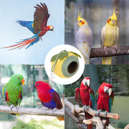 Bird Nest Parrot Nest Coconut Shell Braided Twine Colourful Cage Hanging Bed