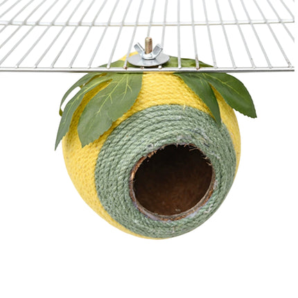 Bird Nest Parrot Nest Coconut Shell Braided Twine Colourful Cage Hanging Bed