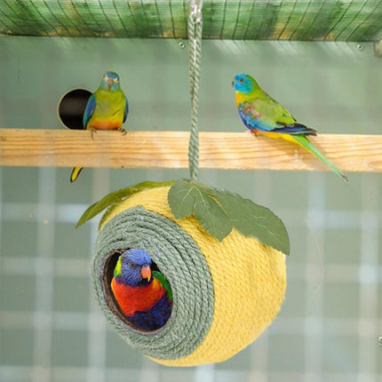 Bird Nest Parrot Nest Coconut Shell Braided Twine Colourful Cage Hanging Bed