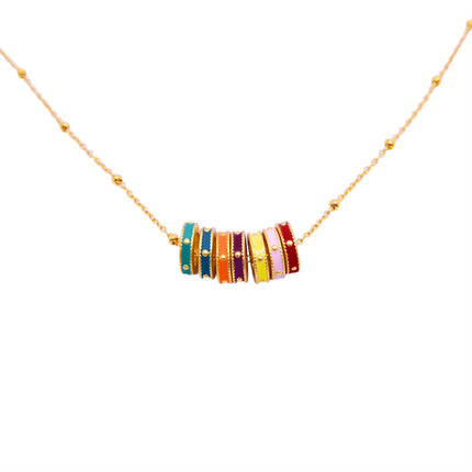 Colourful Enamel Hoop Earrings or Pendant Necklace Fashion Jewellery Gift