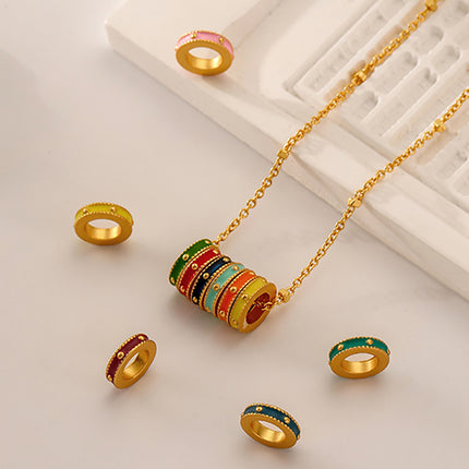 Colourful Enamel Hoop Earrings or Pendant Necklace Fashion Jewellery Gift