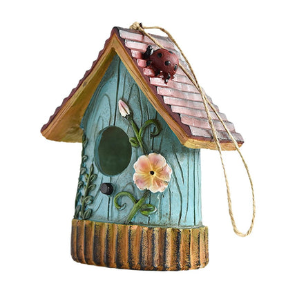 Handmade Birdhouse Resin Cute Patio Garden Hanging Nest Decoration for Outdoors