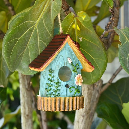 Handmade Birdhouse Resin Cute Patio Garden Hanging Nest Decoration for Outdoors