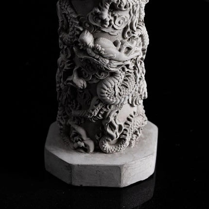 Fish Tank Decoration Nine Dragon Column Chinese Style Ornament For Aquarium Use