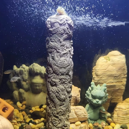 Fish Tank Decoration Nine Dragon Column Chinese Style Ornament For Aquarium Use