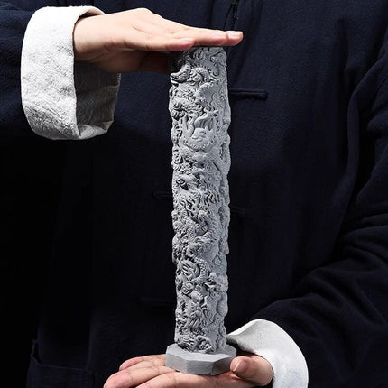 Fish Tank Decoration Nine Dragon Column Chinese Style Ornament For Aquarium Use