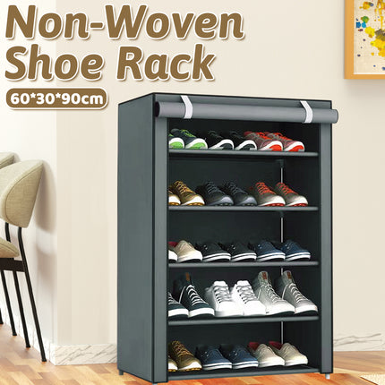 5-Tier Simple Dustproof Shoe Rack Cabinet Space-Saving Easy Assembly Sturdy