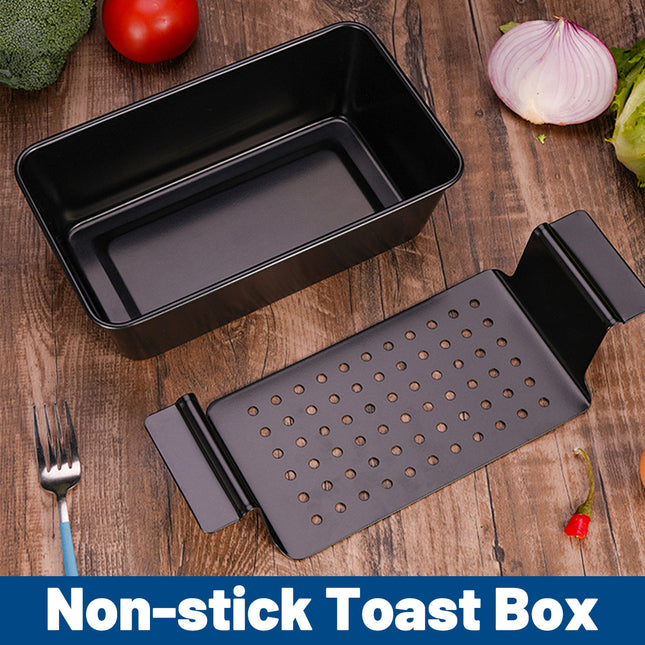 Non-stick Toast Box Loaf Bread Tin Pan Mold With Drain Tray Kitchen Baking Tool