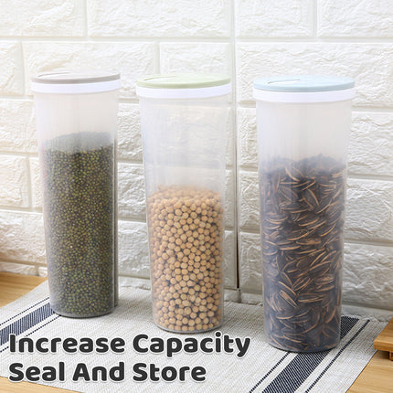 18PCS PP Pasta Storage Containers Pantry Organiser Set with Rotating Lid 3 Colours
