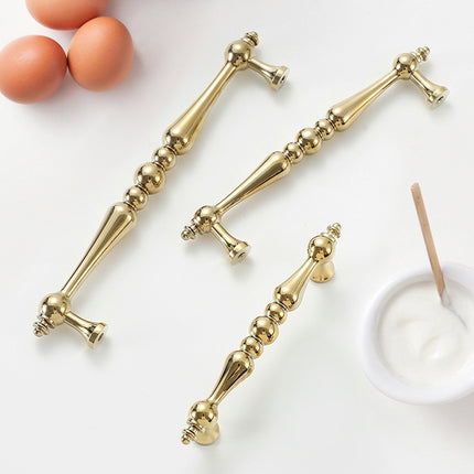 Brass Door Handle Long Knob Pull for Closet Cabinet Drawer Modern Furniture Use