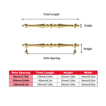 Brass Door Handle Long Knob Pull for Closet Cabinet Drawer Modern Furniture Use