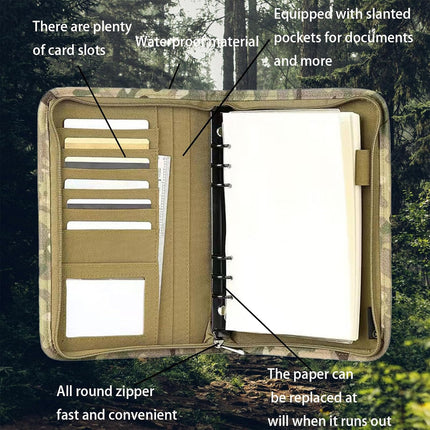 Outdoor Stationery Pouch Notebook Portable Durable For Hiking Camping Travel