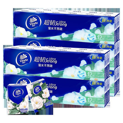 Handkerchief Paper Small Packs Of Tissues Portable 24 Packs Of Toilet Paper Facial Tissues Napkins