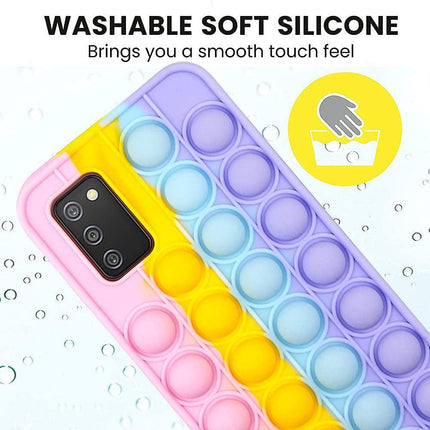 Rainbow Pop Fidget Toys Push It Bubble Phone Case For iPhone 7 8 Plus X XR 11 12 Pro Max - Aimall