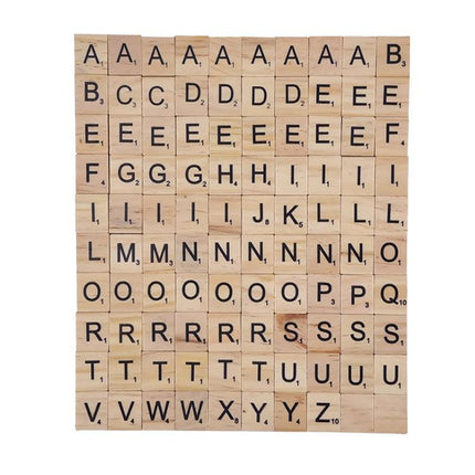 20X A-Z Letters Alphabet Wooden Scrabble Tiles Black Letters &Numbers For Crafts - Aimall