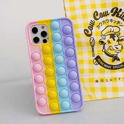 Rainbow Pop Fidget Toys Push It Bubble Phone Case For iPhone 7 8 Plus X XR 11 12 Pro Max - Aimall