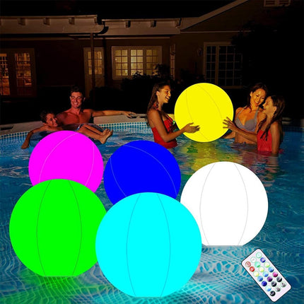 Outdoor Inflatable Beach Ball LED Light Swimming Pool Party Water Game Toys - Aimall