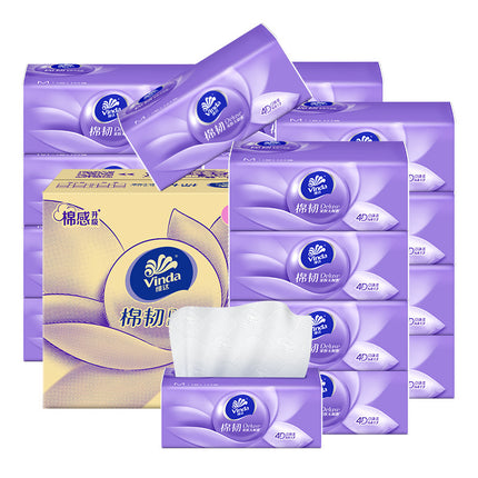 24 Packs Of Three Dimensional Cotton Tough 4D Embossed Facial Tissues
