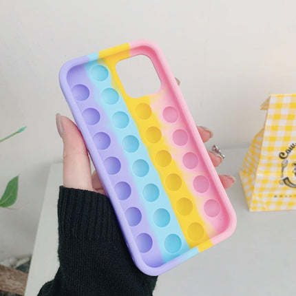 Rainbow Pop Fidget Toys Push It Bubble Phone Case For iPhone 7 8 Plus X XR 11 12 Pro Max - Aimall