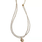 Retro Double Layer Women Necklace Pendant Necklace Clavicle Chain Pearl Choker - Aimall