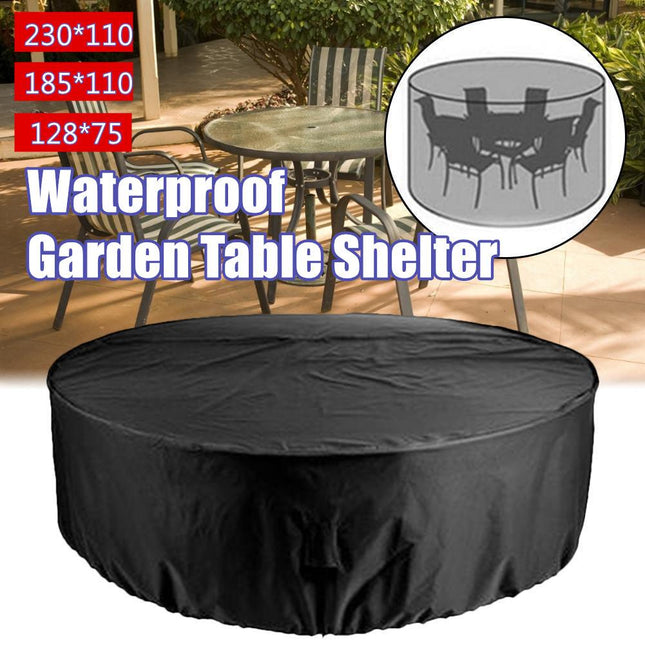 Outdoor Furniture Round 1.28M/1.85M/2.3M Cover Waterproof Garden Table Shelter Aimall