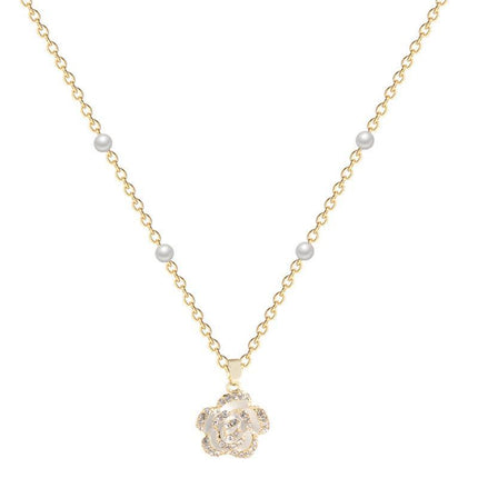 Pearl Flower Bracelet Women Bracelets Charm Hand Chain Titanium Steel Chain - Aimall