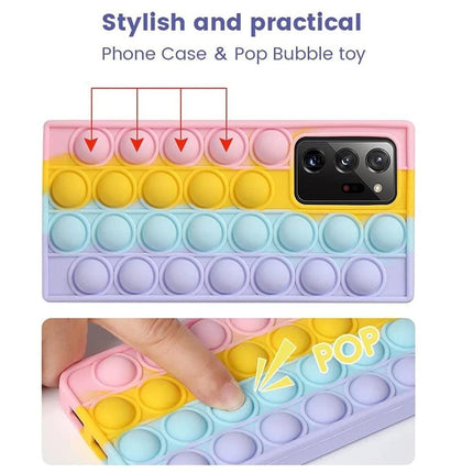 Rainbow Pop Fidget Toys Push It Bubble Phone Case For iPhone 7 8 Plus X XR 11 12 Pro Max - Aimall