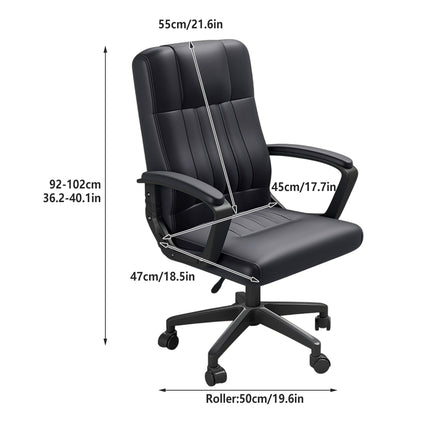 Swivel Office Chair Adjustable Height Padded Seat Computer Chair With Wheels
