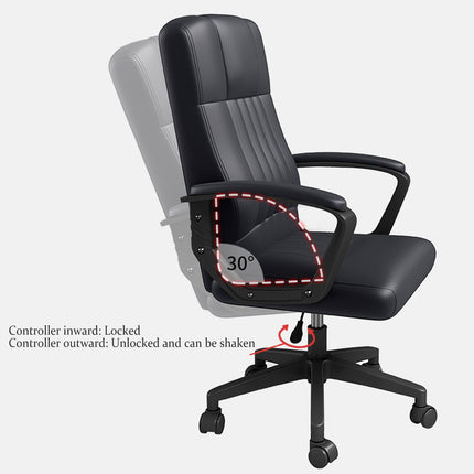Swivel Office Chair Adjustable Height Padded Seat Computer Chair With Wheels