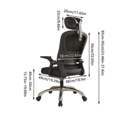 Ergonomic Office Chair Mesh Computer Desk Chair Adjustable 3D Headrest Foldable