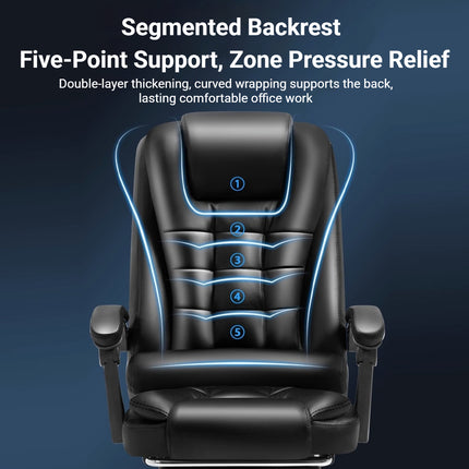 Office Ergonomic Adjustable Computer Chair with Wheels Integrated Armrest
