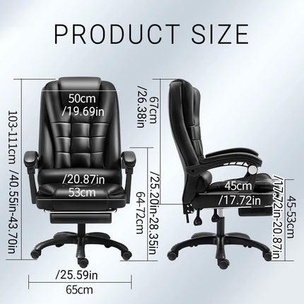 Office Ergonomic Adjustable Computer Chair with Wheels Integrated Armrest