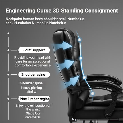 Office Ergonomic Adjustable Computer Chair with Wheels Integrated Armrest