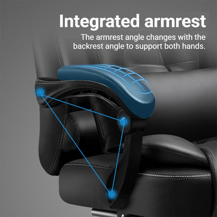 Office Ergonomic Adjustable Computer Chair with Wheels Integrated Armrest