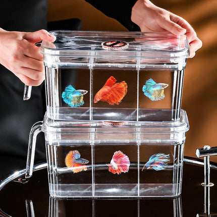 Transparent Fish Tank Desktop Small Aquarium Pendulum Tank for Home Decoration