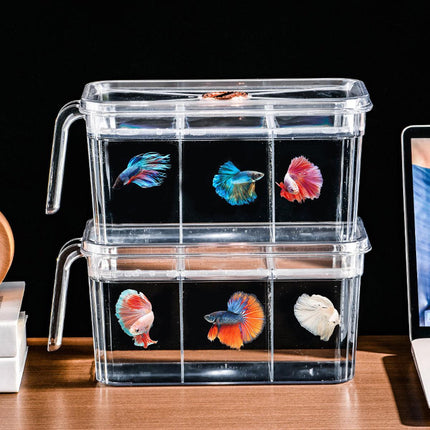 Transparent Fish Tank Desktop Small Aquarium Pendulum Tank for Home Decoration