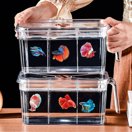 Transparent Fish Tank Desktop Small Aquarium Pendulum Tank for Home Decoration