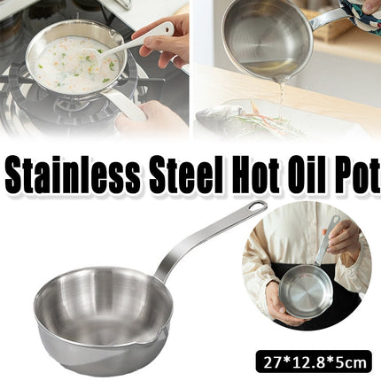 304 Stainless Steel Oil Splatter Proof Home Small Frying Pan for Kitchen Cooking