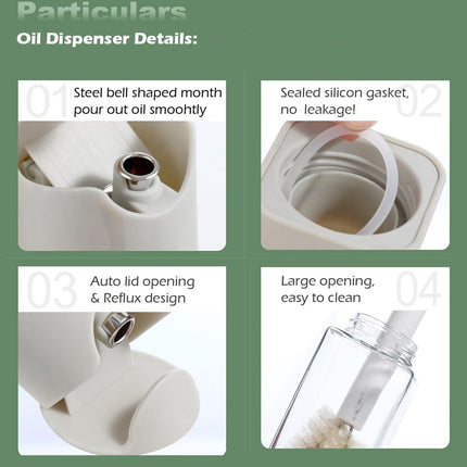 Premium Kitchen Oil Dispenser Bottle Glass Olive Oil Cruet Leakproof Small Clear