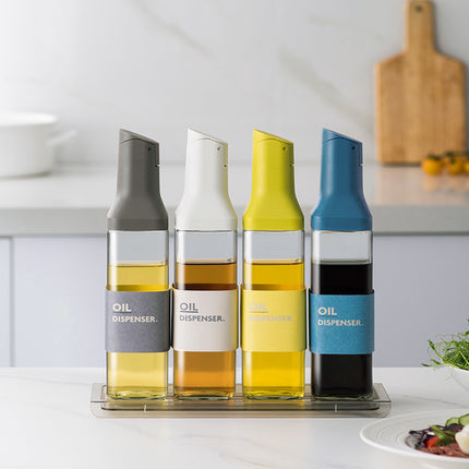 Premium Kitchen Oil Dispenser Bottle Glass Olive Oil Cruet Leakproof Small Clear