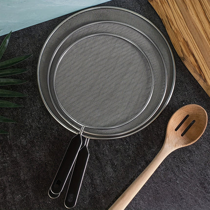 Splatter Screen 3PCS Stainless Steel Mesh Guard for Frying Pan Oil Splash Shield