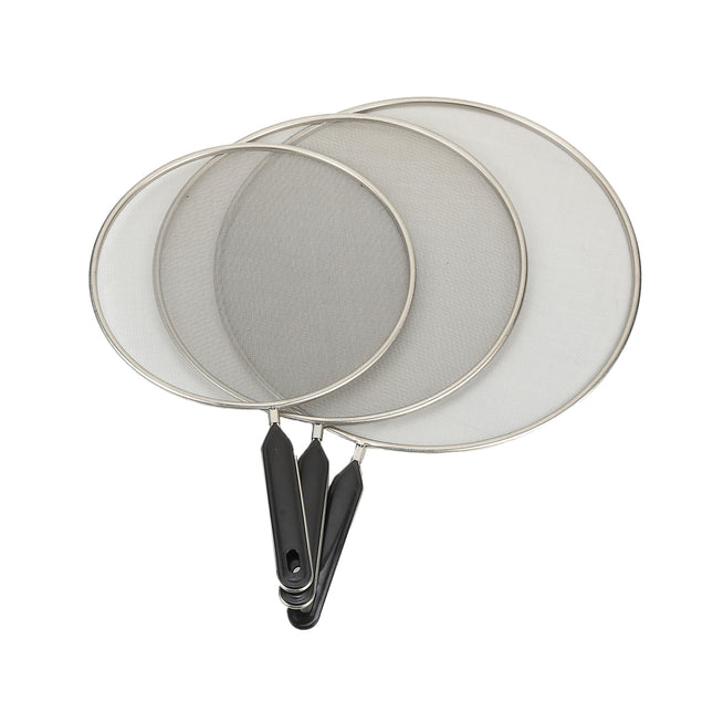 Splatter Screen 3PCS Stainless Steel Mesh Guard for Frying Pan Oil Splash Shield