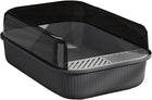 Open Cat Litter Tray Box Kitty Toilet With Extra Large Entry And Splash Guard AU - Aimall