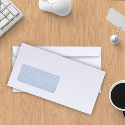 50PCS DL White Window Envelopes Self Seal Office School Mailer Paper Supplies