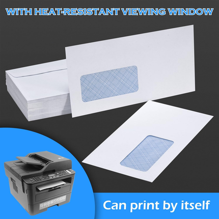 50PCS DL White Window Envelopes Self Seal Office School Mailer Paper Supplies