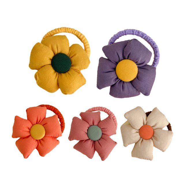 Lovely Sunflower Hair Rope Flower Headband High Ponytail Holder Hair