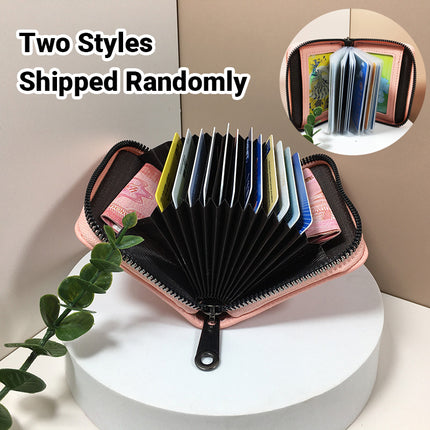 Compact Zipper Organ Card Cover Holder Wallet ID Bag Short Coin Purse Pockets